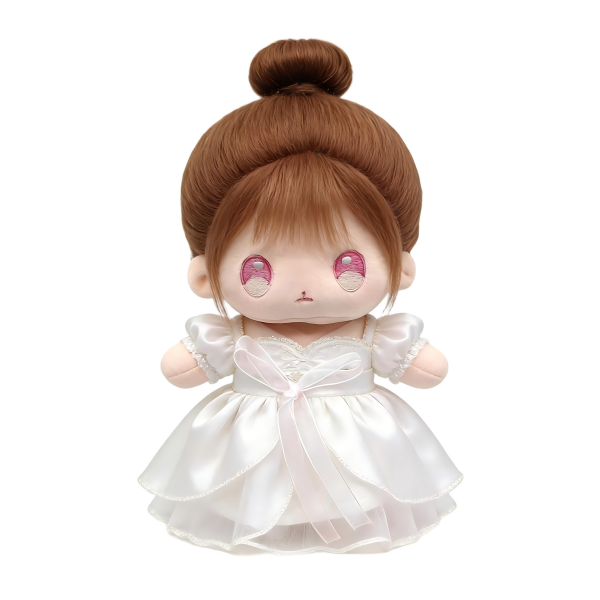20cm White Gown PP Cotton Doll Customized Naked Baby Plush Toy Girl Star Support Doll