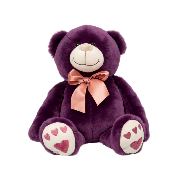 Purple Bear Plush Toy Figure Short Plush Stuffed Doll Custom-Made Soft Teddy Bear