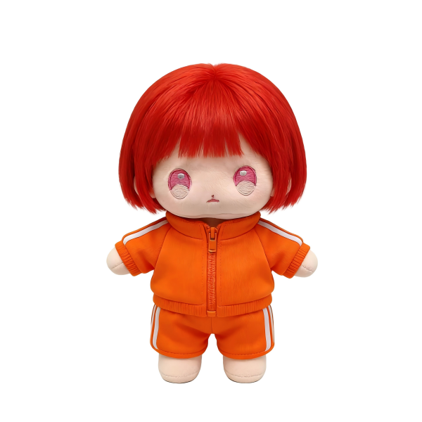 20cm Orange Tracksuit PP Cotton Doll Customized Naked Baby Plush Toy Girl Star Support Doll